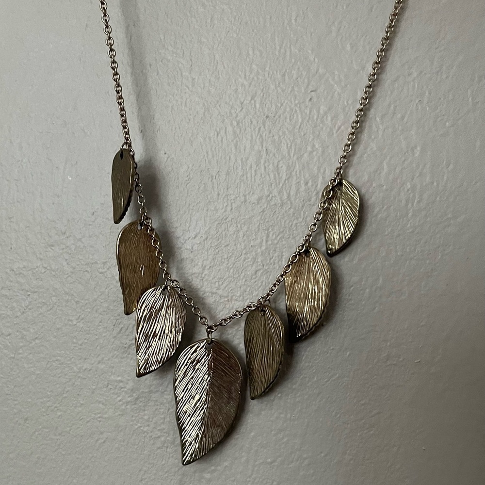 Gold Leaves Long Necklace